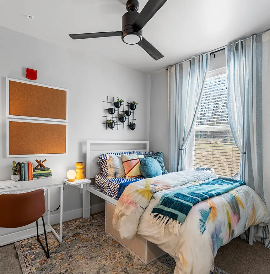 furnished apartment bedroom